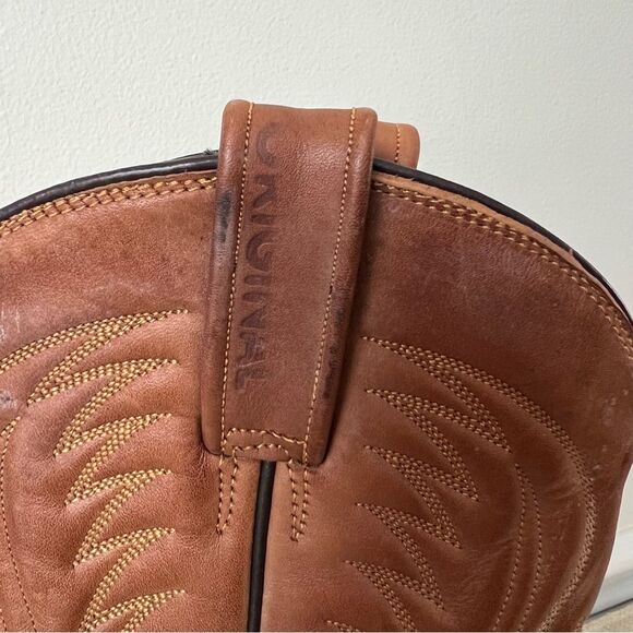 Rancho BIG Boys Cowboy Western boots Tan Sz US 5.5 Made in Mexico Sz 24.5 EE - Picture 15 of 15